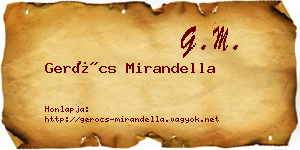 Gerócs Mirandella névjegykártya